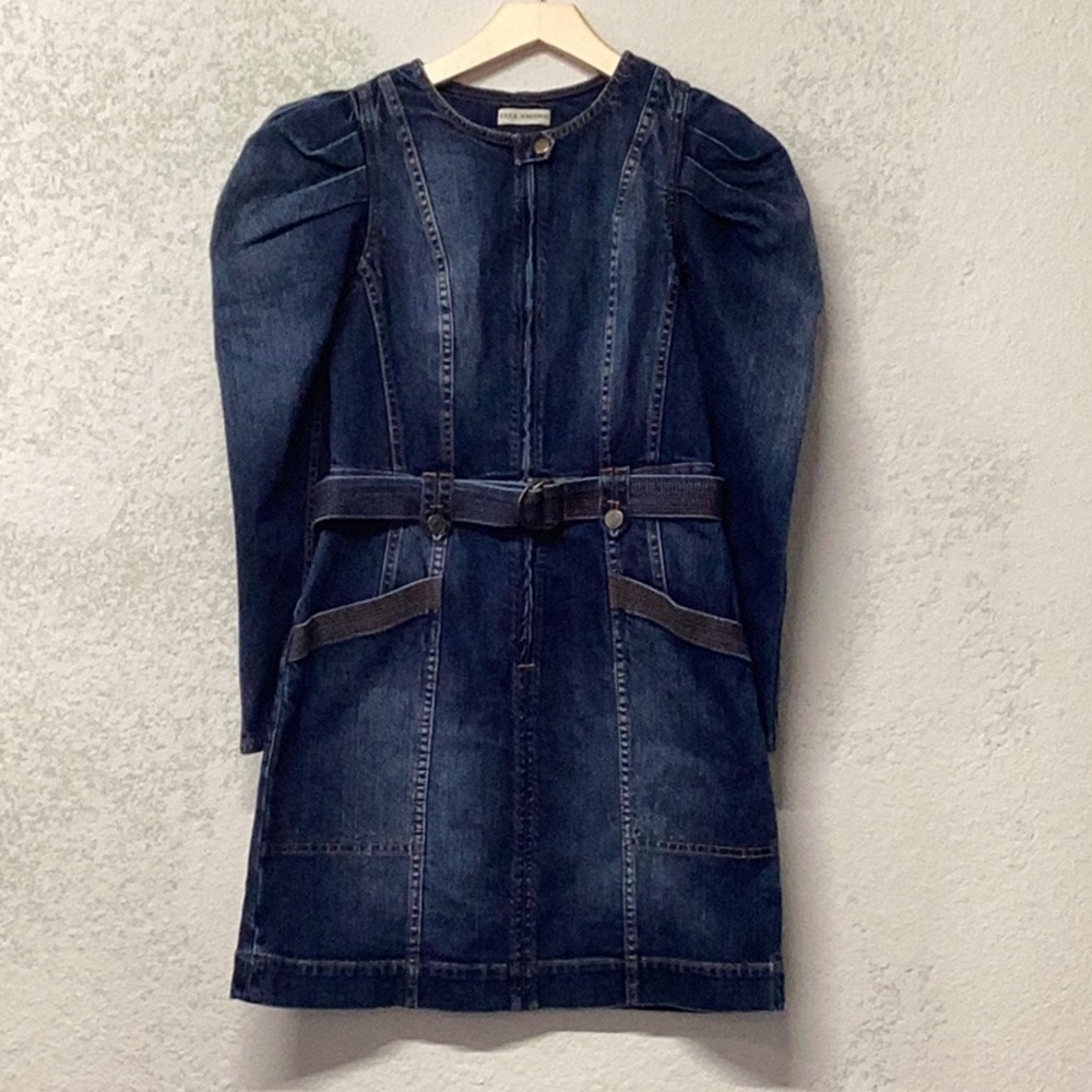 Ulla Johnson *Cori Mini Belted Dark Denim Dress L/S Size 0